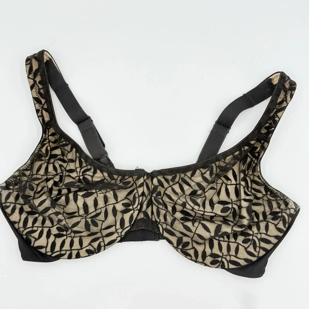 Olga by Warners Black Nude Lace Underwire Bra 40C Full Coverage